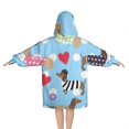 thumbnail image 2 of Colorful Funny Dachshund Blanket Hoodies for Kids 6-13YR Oversize Wearable Blanket Hoodies for Boys Girls Teens, 2 of 7