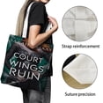thumbnail image 3 of Acotar Bolso de tela con estampado de lienzo para mujer, bolsa de compras reutilizable y estética, con cremallera interior, regalo para mujer,40*45cm., 3 of 6