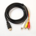 thumbnail image 1 of Macho a 3 RCA Macho Adaptador Av Cable de Audio y Video Av Compuesto 1.5M para TV Cable decodificador de Audio y Video de Alta definición, Cobre, 1 of 5