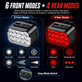 thumbnail image 3 of NIUTA® Bike Lights for Night Riding, USB-C Rechargeable Bike Lights Front and Back Set, Super Bright Bicycle Light Set with Battery Display, 6+4 Modes, Water-Resistant Cycling Lights for Road, MTB &, 3 of 7