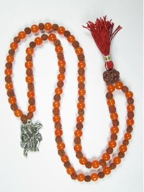 Mogul Shakti Necklace Hanuman Rudraksha Mala Spiritual Yoga Meditation Beads