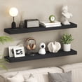 thumbnail image 2 of Furinno TANNA 9 x 47 2-in Thick Invisible Brackets Floating Shelves Americano, 2 of 4