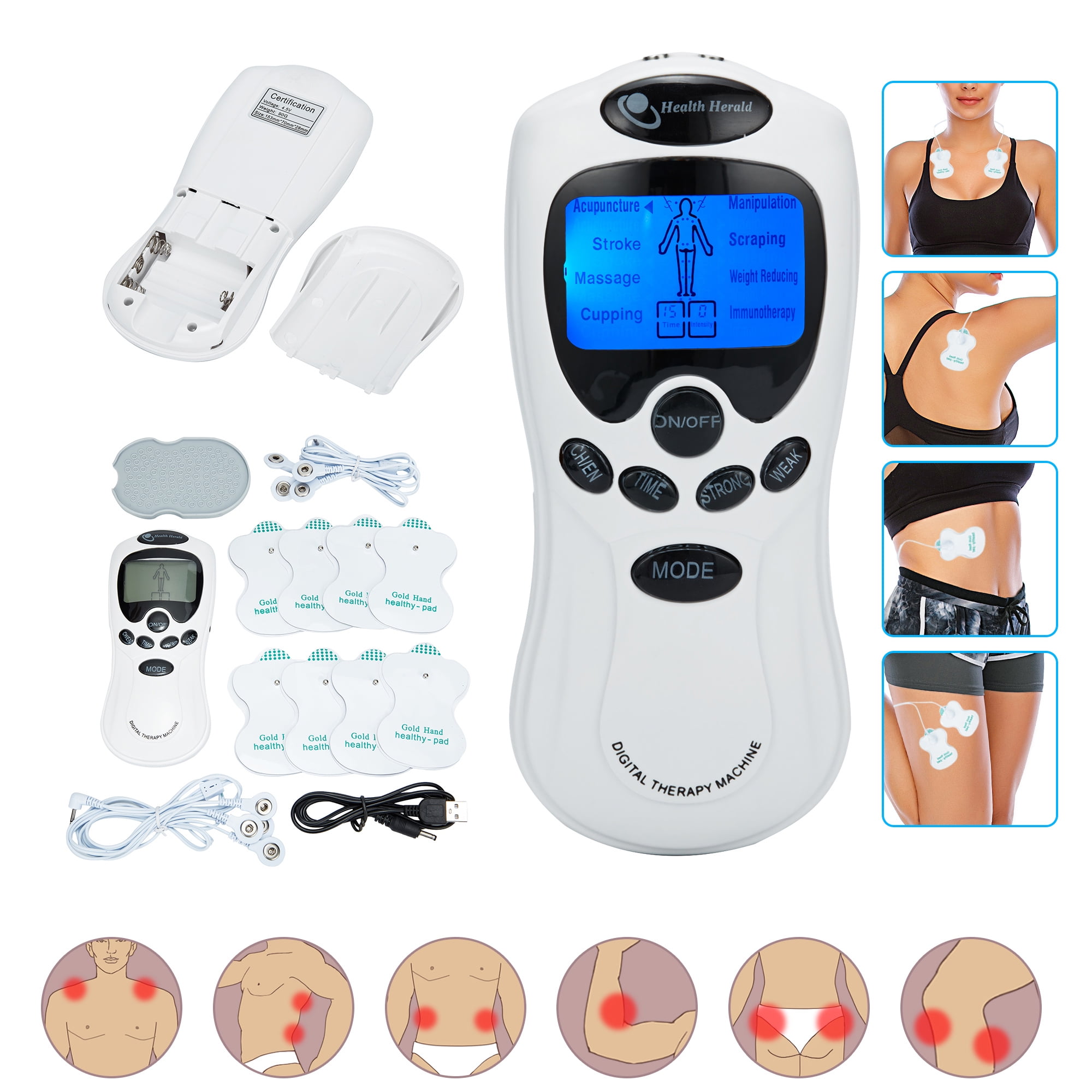 Tens Unit Muscle Stimulator Electro Pulse Therapy Full Body Pain Relief  Device