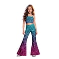 thumbnail image 3 of Tiijoy Girls Sequin Print Flare Pants Stage Performance Dance Pants, Sizes 15-16, 3 of 7