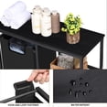 thumbnail image 5 of Oumilen Rolling Laundry Hamper with Storage Shelves, Black, 5 of 7