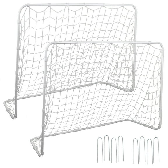 XYTREW 2Pack 6x4 FT Portable Youth Size Steel Frame Soccer Goal Football Net Outdoor.Dimensions6' x 4' x 3'（W x H x D）Mesh Size 4 x 4 inches