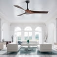 thumbnail image 5 of Sofucor 52'' ABS Ceiling Fan No Lights with Remote Control, Ceiling Fans Noiseless Reversible DC Motor, Modern Ceiling Fan for Kitchen Bedroom Living Room (Black), 5 of 9