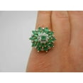 thumbnail image 5 of Rag Jewels 3.00 Ct Round Cut Emerald & Diamond Engagement Wedding Cocktail Band Ring 14K Yellow Gold Plated 925 Sterling Silver For Women's -5, 5 of 5
