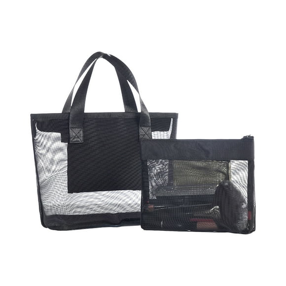 Small Mesh Bags with Zipper Beach Bags,Waterproof Sandproof, Mesh Beach Bag for Swim Pool Bag Beach Tote Bag,Toy Tote Bag,Grocery Storage Net Bag