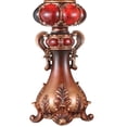 thumbnail image 4 of LiviNest 20 Inch Tall Decorative Candle Holder with Grape Vine Motif for Wine Enthusiasts - Vintage Bronze Finish & Red Marble Resin for Home Decor & Gifts, 4 of 5