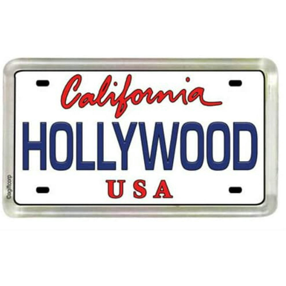 Hollywood California License Plate Small Fridge Acrylic Collector's