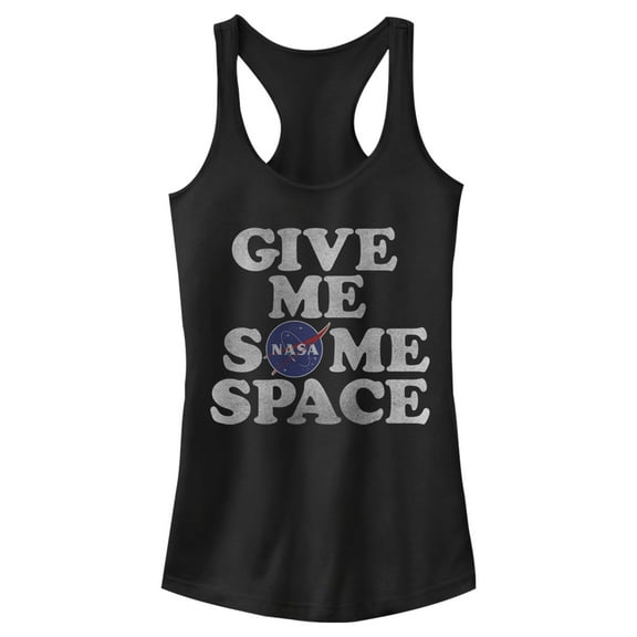 Junior's NASA Give Me Some Space  Racerback Tank Top Black X Small