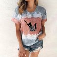 thumbnail image 2 of Mujeres Casual Cuello Redondo Manga Corta Estampado Jersey Blusa Camiseta Tops Sueltos OAVQHLG3B Store  lin121212, 2 of 4