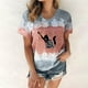 thumbnail image 2 of Mujeres Casual Cuello Redondo Manga Corta Estampado Jersey Blusa Camiseta Tops Sueltos OAVQHLG3B Store  lin121212, 2 of 4