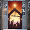 thumbnail image 5 of Nativity Scene Banner Religious Christmas Decoration Star of Bethlehem Backdrop for Holiday Display Church Event Festive Decoration, 5 of 9