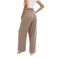 thumbnail image 3 of SWQZVT Fall Pants for Women Elastic Waistband Casual Womens Pants with Pockets Thermal Pants Women Autumn Winter Pants for Women Brown L, 3 of 9