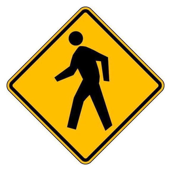 Lyle Pedestrian Crossing Traffic Sign,30"x30" W11-2-30HA