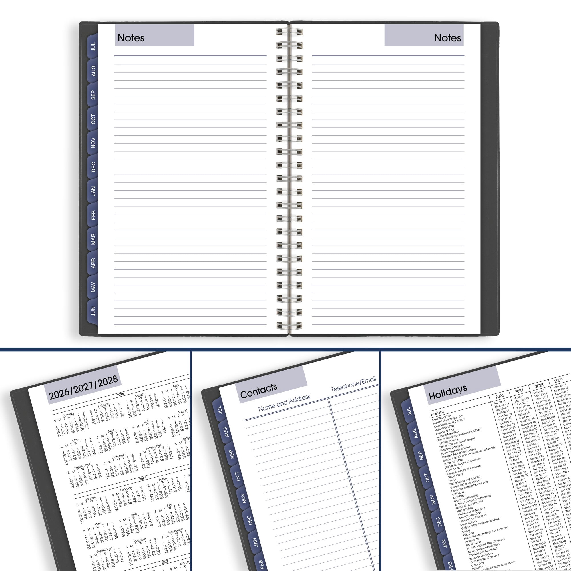 AT-A-GLANCE DayMinder Academic 2026-2027 Weekly Monthly Planner Charcoal Small 5