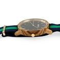 thumbnail image 5 of Men's Quartz Analog Wrist Watch, Wooden Bamboo Casual Business Watch with Nylon Multi-Color Striped Band - Zebra Wood, 5 of 5