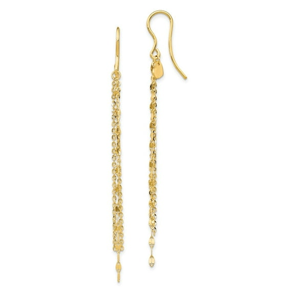 14k Yellow Gold Dangle Shephard Hook Earrings