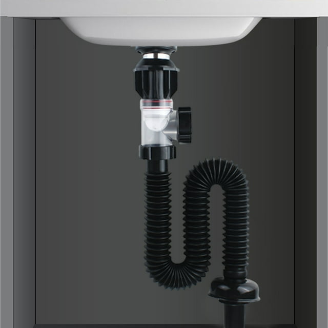 Dvkptbk Wash Basin Downpipe Bathroom-Sink-Drainage-Kit, Bathroom Sink Expansion Pipe, Washbasin Extension Pipe, Down Pipe Trap Pipe Kitchen & Dining
