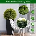 thumbnail image 3 of 17 Inch Topiary Balls Outdoor Set of 2, Artificial Eucalyptus Topiary Balls Garden Spheres Hanging Decorative Balls for Patio Garden and Indoor, Wedding Decoration, 3 of 6