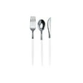 thumbnail image 3 of Crown Display 120 Pack Two Toned Heavy Duty Plastic Silverware Forks - White and Silver, 3 of 8