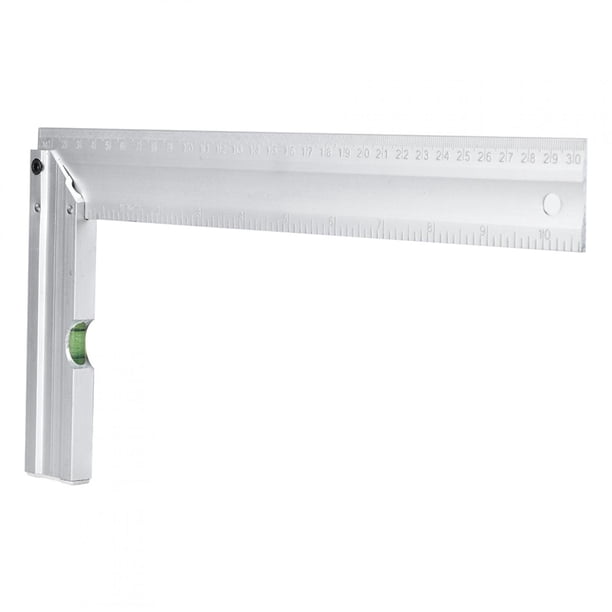 Regla de trazado de 90 grados herramienta de marcado de carpintería regla cuadrada de aluminio de 300mm y 90 grados con nivel de burbuja métrica/pulgadas herramienta de ANGGREK Otros