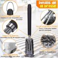 thumbnail image 4 of Cepillo para parrilla de barbacoa con cerdas de alambre de acero inoxidable de 18 pulgadas, mango cómodo antideslizante, diseño 3 en 1 para una limpieza profunda de todo tipo de parrillas, 4 of 5