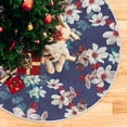 thumbnail image 5 of FMSHPON Vintage Flower Xmas Christmas Tree Skirt Stand Mat for Holiday Party Decoration Indoor Outdoor 48 inches, 5 of 6