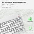 thumbnail image 4 of Rechargeable Portable Wireless Keyboard Mouse Set, Ultra-Slim Bluetooth Keyboard and BT 5.0 + 2.4GHz Dual Mode Mouse, 4 of 9