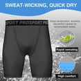thumbnail image 6 of Aosijia Compression Shorts Men Spandex Sport Shorts Athletic Workout Running Tights Performance Underwear Black 1 Pack, 6 of 12