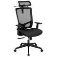 thumbnail image 2 of Flash Furniture Ergonomic Mesh Office Chair with Synchro-Tilt, Pivot Adjustable Headrest, Lumbar Support, Coat Hanger and Adjustable Arms in Black, 2 of 15