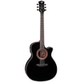 thumbnail image 2 of Luna Fauna Eclipse Nox Cutaway Quilted Top Acoustic/Electric Guitar - Translucent Black, 2 of 4