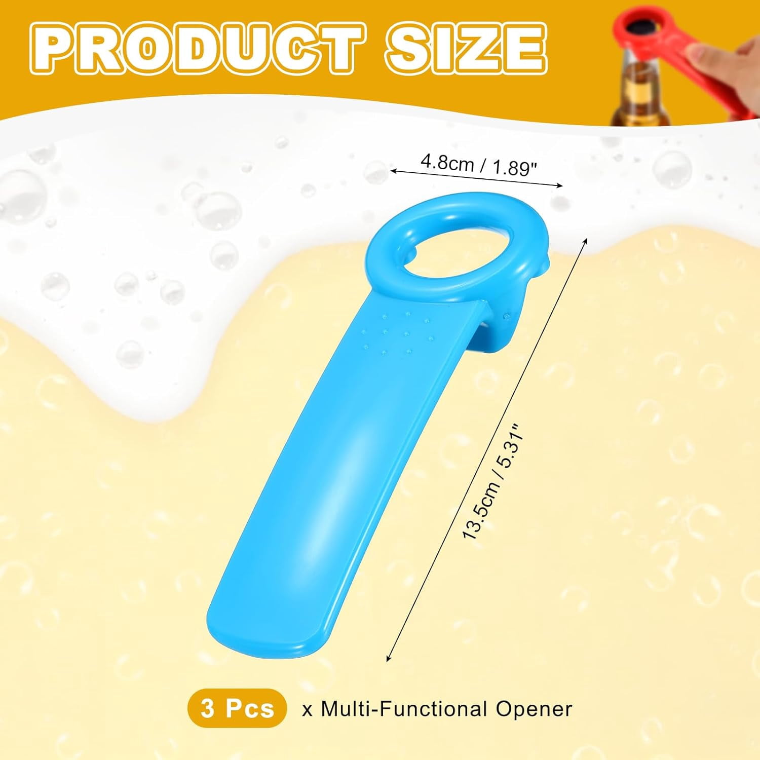 FRKSMD-3 Pcs Jar Key Lid Opener, Plastic Jar Lid Opener Easy Grip Multifunctional Durable Can Open Tool for Elderly Seniors Women Weak Hands Easy-use by Anyone, Sky Blue