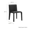 thumbnail image 3 of Side Dining Chair, Black, Faux Leather, Bar Pub Cafe Bistro Dining Kitchen Hospitality Restaurant, Modern Contemporary, HB37842, 3 of 9