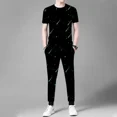 thumbnail image 4 of Conjunto deportivo de chándal de alta calidad para hombre, camiseta de lujo, pantalones deportivos, conjuntos de ropa negra para hombre, tendencia 2024, verano fresco, 4 of 5
