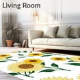 thumbnail image 2 of ODIKA 2'x3' Machine Washable Non-Slip Area Rug, Bold Sunflower Spirals with Abstract Botanical and Dynamic Flow High Traffic Rug with Pad, Yellow, 703390, 2 of 8