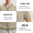 thumbnail image 5 of FEDTOSING Mens Old Money Knitted Shirts Short Sleeve Cardigan Button Down Polo, 5 of 6