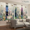 thumbnail image 5 of WNOOHIY 4 Panels Spring Colorful Garden Theme Butterfly Floral Pattern Light-filtering Curtains for Living Room, Bedroom, Outdoor Decoration, 5 of 6