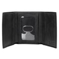 thumbnail image 1 of Cartera BUXTON Dakota de piel negra con tres pliegues, 1 of 1