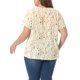 thumbnail image 3 of Blusas Casuales de Manga Corta con Media Tapeta para Mujeres de Talla Grande Agnes Orinda, Estilo Peplum Floral 3X Amarillo Claro, 3 of 6