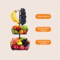 thumbnail image 4 of Cesta de fruta de doble capa colgante de hierro con forma de plátano, estante de cocina, organizador para sala de estar, cesta de fruta desmontable, 4 of 14