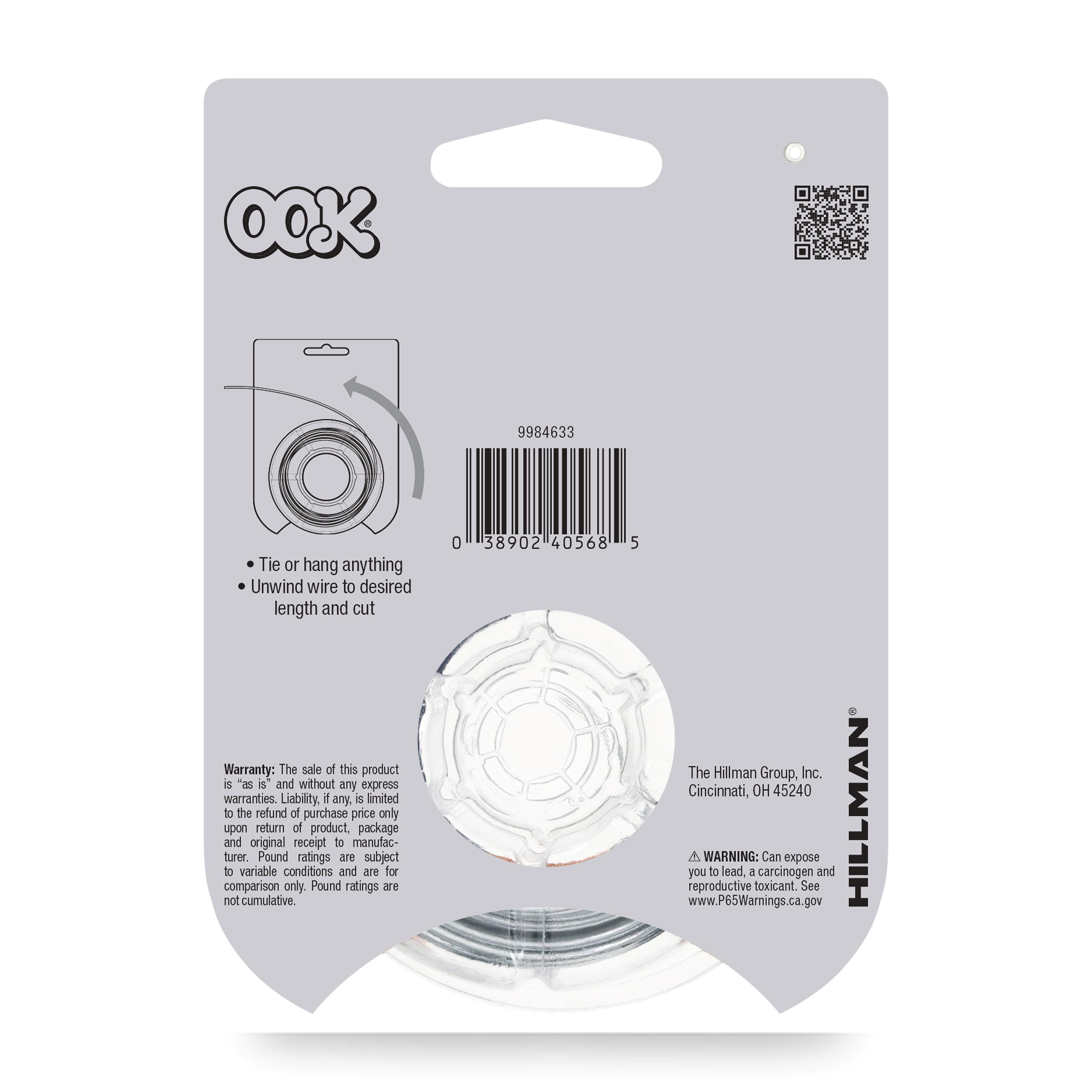 (3 pack) Ook Hanging Wire, 25 ft, 55 lbs, 16 Gauge Wire, Galvanized Steel, Silver