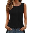 thumbnail image 7 of Tauxra Sleeveless T-Shirt For Women, Casual Loose Fit Round Neck Solid Color Top, Fashion Blouse for Everyday Wear, 7 of 7