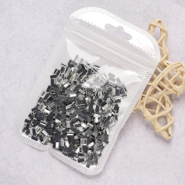 5mm rectangle 1000 piezas de cristal rectangular cuadrado 3d Nail Art Charm Base plana diseño de manicura