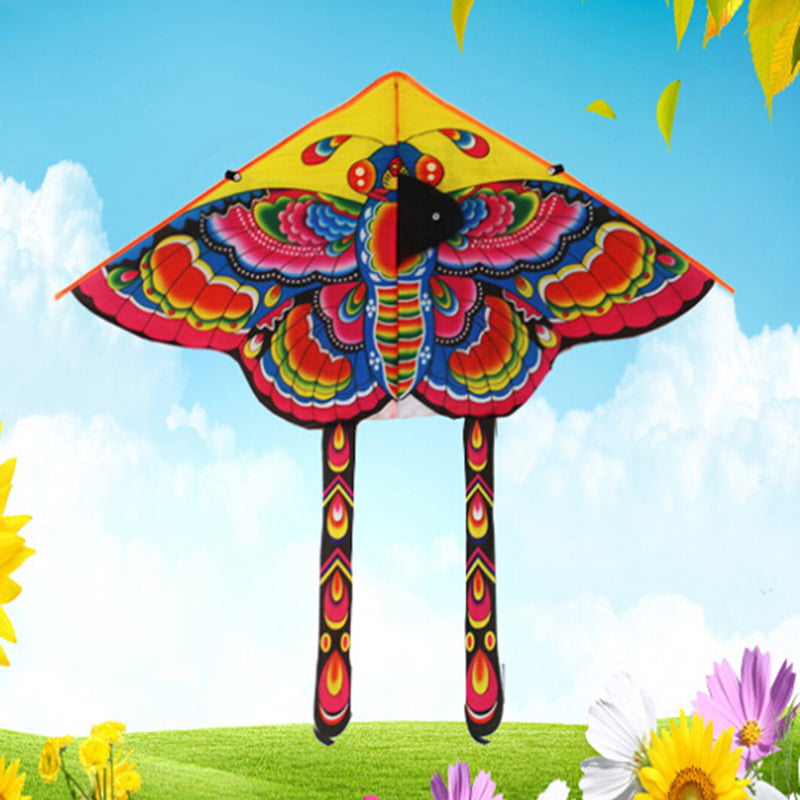 Details about   Butterfly Printed Long Tail Kite Outdoor Kite Toy with Line Hot Handle X3U9 