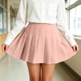 thumbnail image 4 of Purcolt Women's Pleated School Uniform Skirt, High Waist Mini Length A-Line Pull-On Silhouette Smooth Woven Preppy Soft Feel for Travel and Everyday Wear, 4 of 6