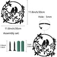 thumbnail image 2 of 1pc Birds on Oval Round Metal Wall Decor Tree Art Metal Bird Garden Wall Art Signs Black Hanging, 2 of 7