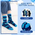 thumbnail image 3 of Kids Socks, PUTUO Boys Socks, Soft Cotton Novelty Socks Bright Colorful Funny Animal Pattern Crew Socks for Children 2-12 Years, 5 Pairs, 3 of 6
